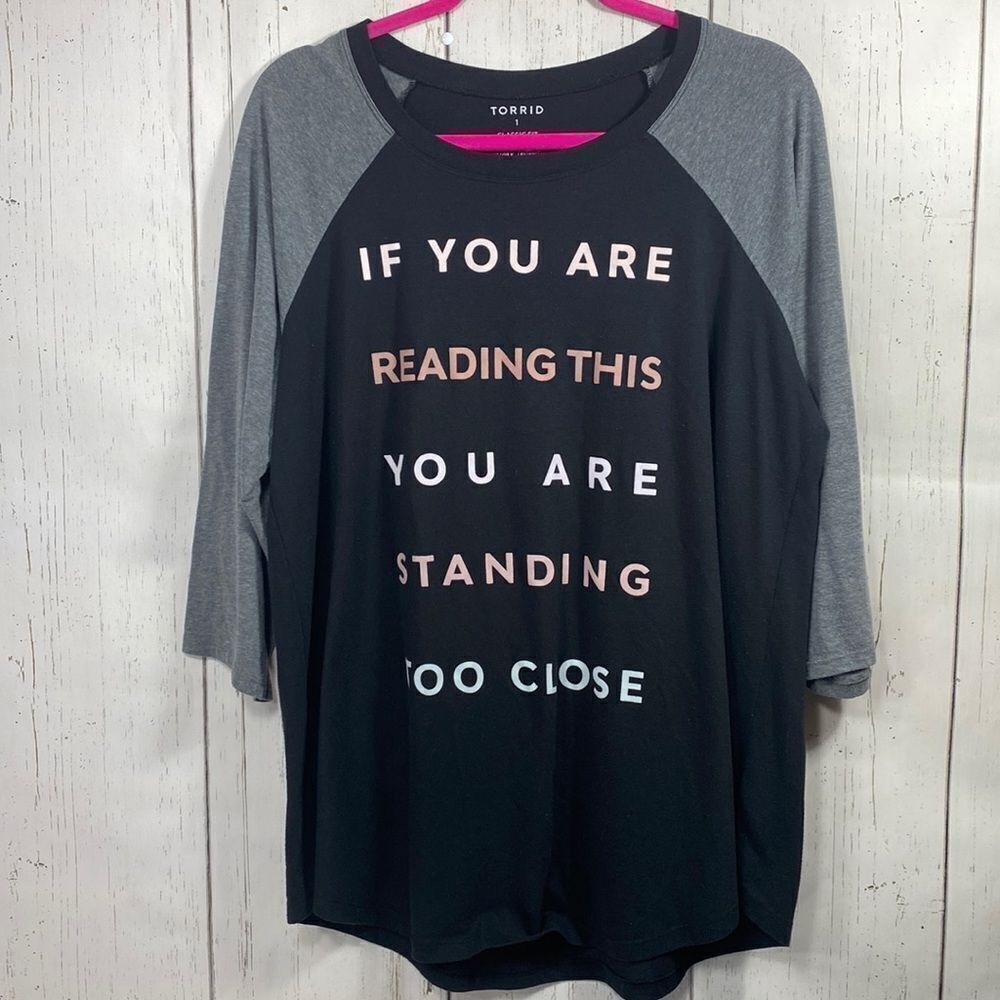 Torrid Womens Plus Standing Too Close Classic Fit Black Tee